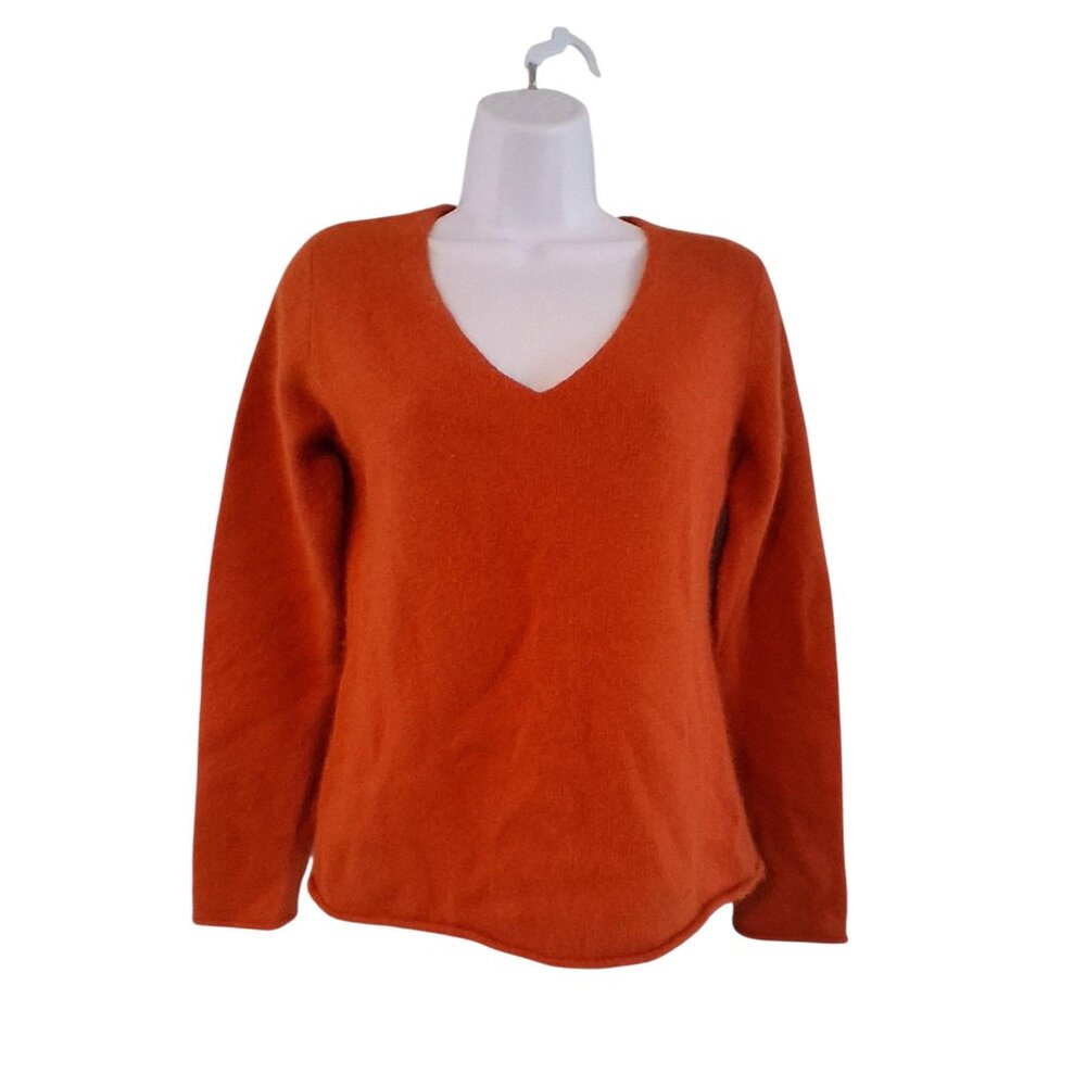 Fenn Wright Manson sweater womens Small orange angora rabbit hair lambswool Fall